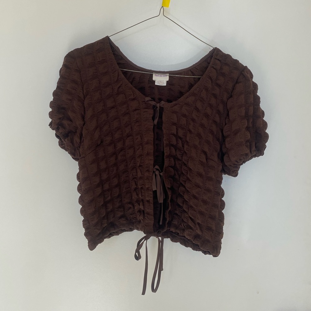 Find Me Now Brown Tied Top